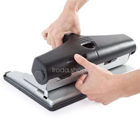 Lyukasztó, állítható lyukszámú, 32 lap, RAPESCO "Heavy Duty", fekete-szürke