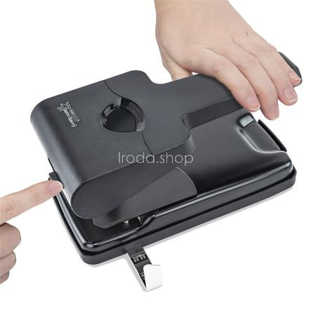 Lyukasztó, nagyteljesítményű, kétlyukú, 63 lap, antibakteriális, RAPESCO "865-P2", fekete