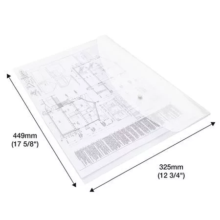 Irattartó tasak, A3, PP, patentos, RAPESCO "Eco", áttetsző
