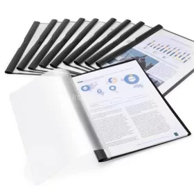   Gyorsfűző, klipes, PP, A4, RAPESCO "Eco GRS Recycled", fekete