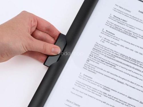 Gyorsfűző, klipes, PP, A4, RAPESCO "Eco GRS Recycled", fekete