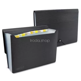   Harmonikamappa, A4, PP, 13 rekeszes, RAPESCO "Eco GRS Recycled", matt fekete