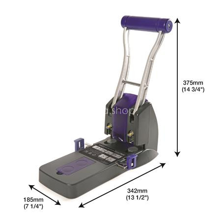 Lyukasztó, nagyteljesítményű, kétlyukú, 150 lap, könnyített lyukasztás, RAPESCO "ECO P2200", szürke