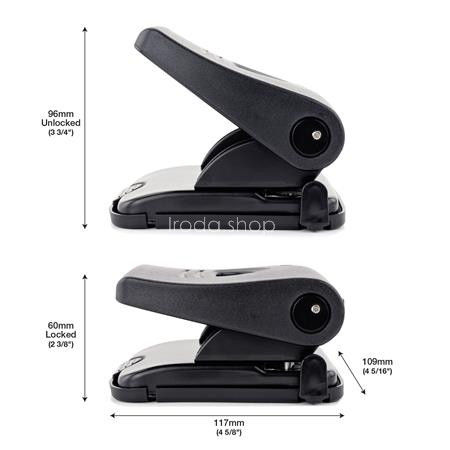 Lyukasztó, kétlyukú, 30 lap, antbakteriális, RAPESCO "827-P", fekete