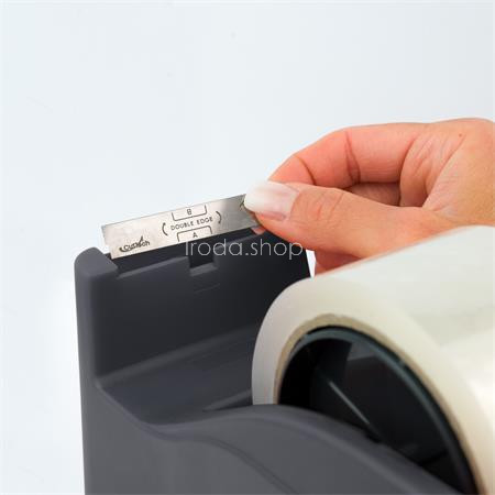 Csomagolószalag adagoló, asztali, csomagolószalaggal, SAX "729", antracit szürke