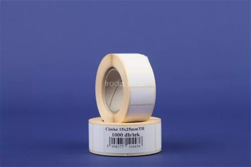 Etikett, thermo, 15x25 mm, 1000 etikett/tekercs, fehér