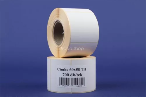 Etikett, thermo, 60x58 mm, 700 etikett/tekercs, fehér