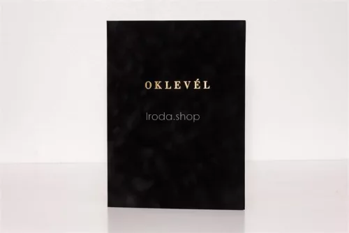 Oklevéltartó, A4, exkluzív, plüss, aranyozva, fekete