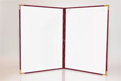 Oklevéltartó, A4, exkluzív, plüss, 4 fém sarokkal, bordó