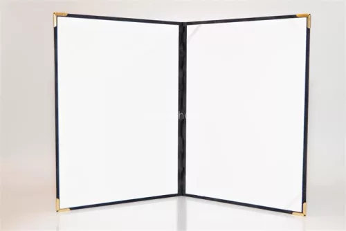 Oklevéltartó, A4, exkluzív, plüss, 4 fém sarokkal, fekete