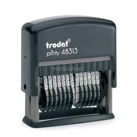   Számbélyegző, TRODAT, "Printy 48313", fekete ház, fekete párnával