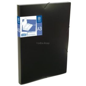   Gumis mappa, 30 mm, PP, A3, VIQUEL "Essentiel", fekete