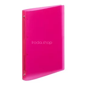   Gyűrűs könyv, 4 gyűrű, 25 mm, A4, PP, VIQUEL "Propyglass", málnapiros