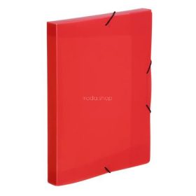   Gumis mappa, 30 mm, PP, A4, VIQUEL "Coolbox", áttetsző piros