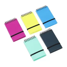   Spirálnotesz, 75x125 mm, vonalas, VIQUEL "Propyglass Mini", vegyes színek