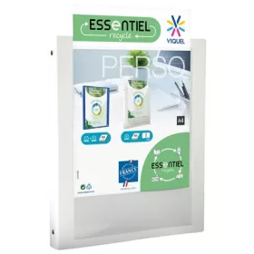   Gyűrűs könyv, panorámás, 4 gyűrű, 25 mm, A4, PP, VIQUEL "Essentiel Perso", fehér