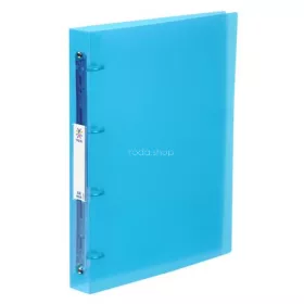   Gyűrűs könyv, 4 gyűrű, 40 mm, A4, maxi, PP, cserélhető címke, VIQUEL "Propyglass", kék