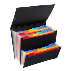   Harmonikamappa, PP, 12+6 rekeszes, VIQUEL "Rainbow Class", fekete