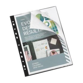   Bemutatómappa, lefűzhető, 20 zsebes, A4, VIQUEL, "Essentiel", fekete