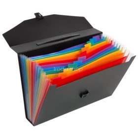   Harmonikatáska, PP, 12 rekeszes, VIQUEL "Rainbow Class", fekete