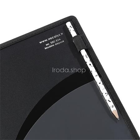 Kottatartó, 4 gyűrűs, 25 mm, A4, PP, VIQUEL "Vocalyz Adagio", fekete