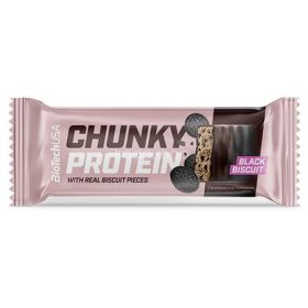   Fehérjeszelet, gluténmentes, 50g, BIOTECH USA "Chunky Protein Bar", Black Biscuit