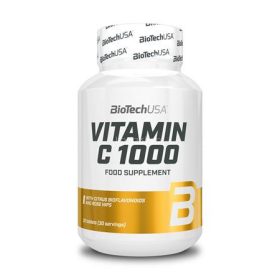  Étrend-kiegészítő tabletta, 30 tabletta, 1000mg C-vitaminnal, BIOTECH USA