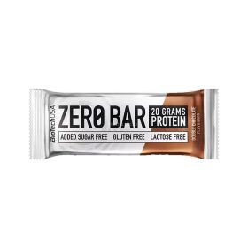   Fehérjeszelet, gluténmentes, 50g, BIOTECH USA "Zero Bar", dupla csokoládé