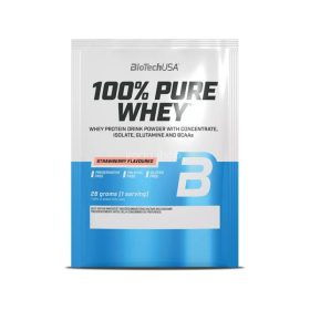   Tejsavó fehérjepor, 28g, BIOTECH USA "100% Pure Whey", eper