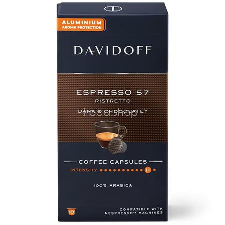 Kávékapszula, Nespresso® kompatibilis, 10 db, DAVIDOFF "Espresso 57"