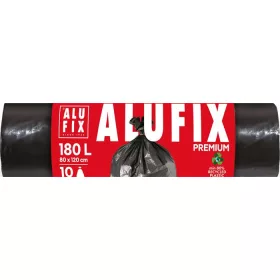 Szemeteszsák 180 l, 10 db, 80x120 cm, 45 µ, ALUFIX, fekete