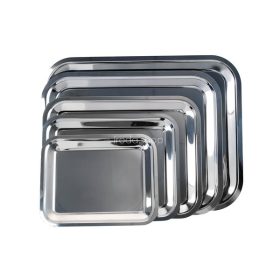 Tálca, szögletes, rozsdamentes acél, 25 x 21 cm