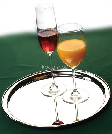 Tálca, kerek, rozsdamentes acél, 29 cm