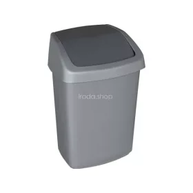   Billenős szemetes, 25 l, CURVER "Swing top", ezüst/grafit