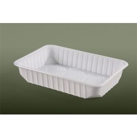   Ételtároló doboz, műanyag, szögletes, mikrózható, 500 ml, 50 db, "Varia", fehér