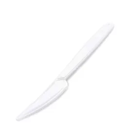   Kés, műanyag, többször használatos, 18 cm, 50 db "Premium", fehér