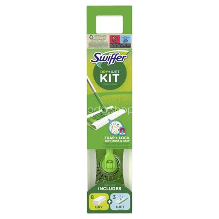 Kezdőkészlet, felmosó, nedves- és száraz utántöltővel, SWIFFER "Sweeper"