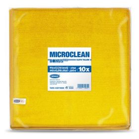   Törlőkendő, mikroszálas, univerzális, 10 db, 32x32 cm, BONUS "MicroCLEAN", sárga