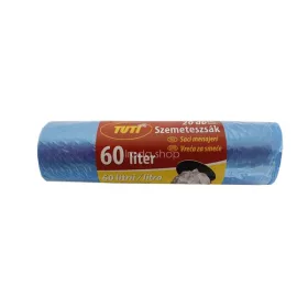 Szemeteszsák, 60 l, 20 db, 55x65 cm, 9 µ, TUTI, kék