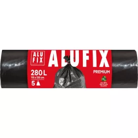   Szemeteszsák, 280 l, 5 db, 115x135 cm, 60 µ, ALUFIX, fekete