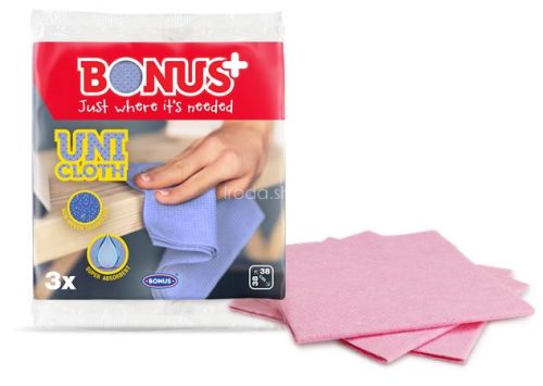 Törlőkendő, univerzális, perforált, 3 db BONUS "UNI"