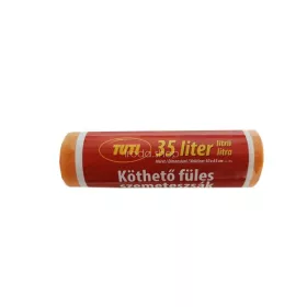   Szemeteszsák, köthető füles, 35 l, 20 db, 50x60 cm, 16 µ, TUTI, narancssárga