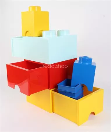 Tárolódoboz, szögletes, LEGO, kék