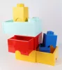 Tárolódoboz, fiókos, LEGO "Brick", sárga