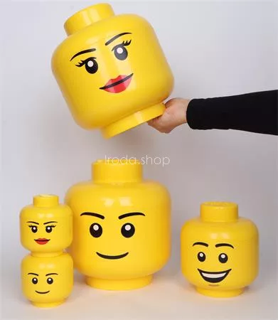 Tárolódoboz, fej, nagy, LEGO, Boy