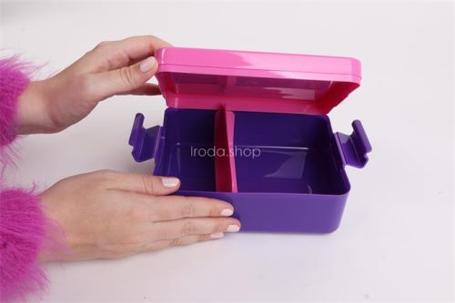 Uzsonnás doboz, LEGO "Bee", lila-rózsaszín-mintás