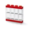 Gyűjtődoboz, minifiguráknak, 8 rekesz, LEGO, piros