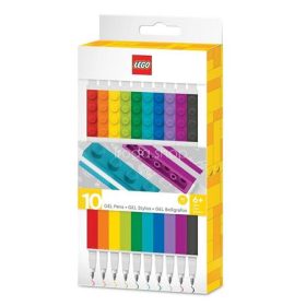   Zseléstoll készlet, 0,7 mm, kupakos, LEGO, 10 különböző szín