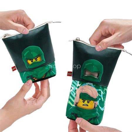 Tolltartó, cipzáras, pop-up, LEGO "Ninjago Lloyd", fekete-zöld-mintás