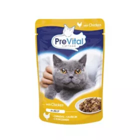   Macskaeledel, alutasakos, felnőtt macskáknak, 100 g, PREVITAL, csirke aszpikban